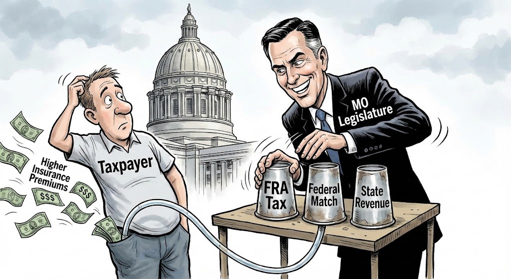 Illustration of a shell game with tax dollars