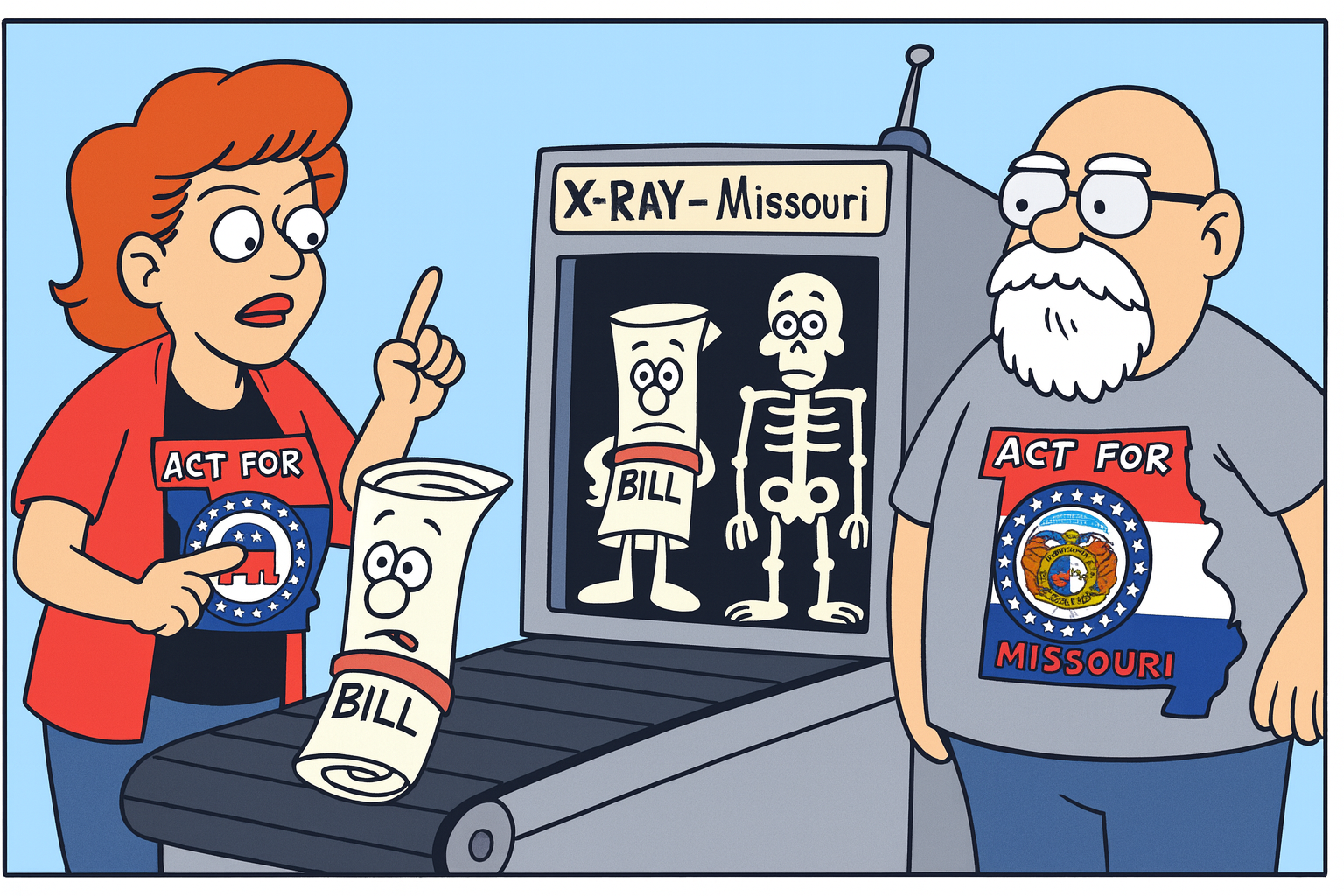 Act for Missouri volunteers reviewing legislation at the Missouri Capitol